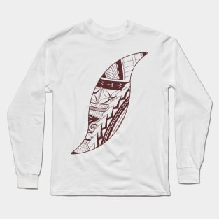 Pacific Island Pattern 3 - Brown Long Sleeve T-Shirt
